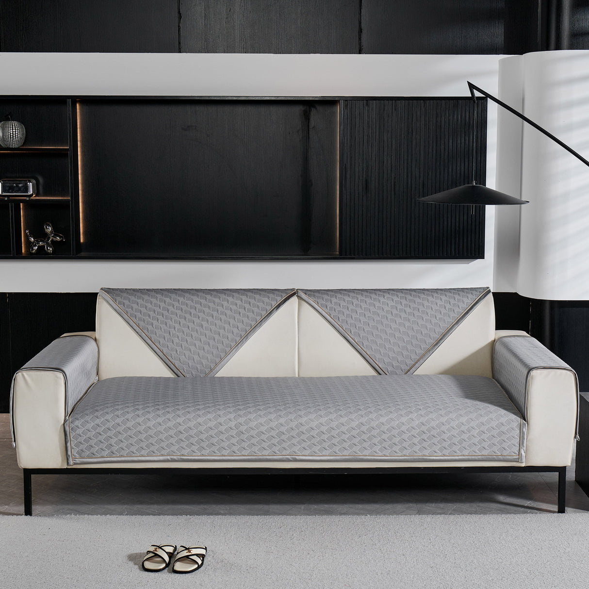 Geometric 3D Sofa Cover, Non-Slip Couch Protector for Seat, Backrest & Armrest