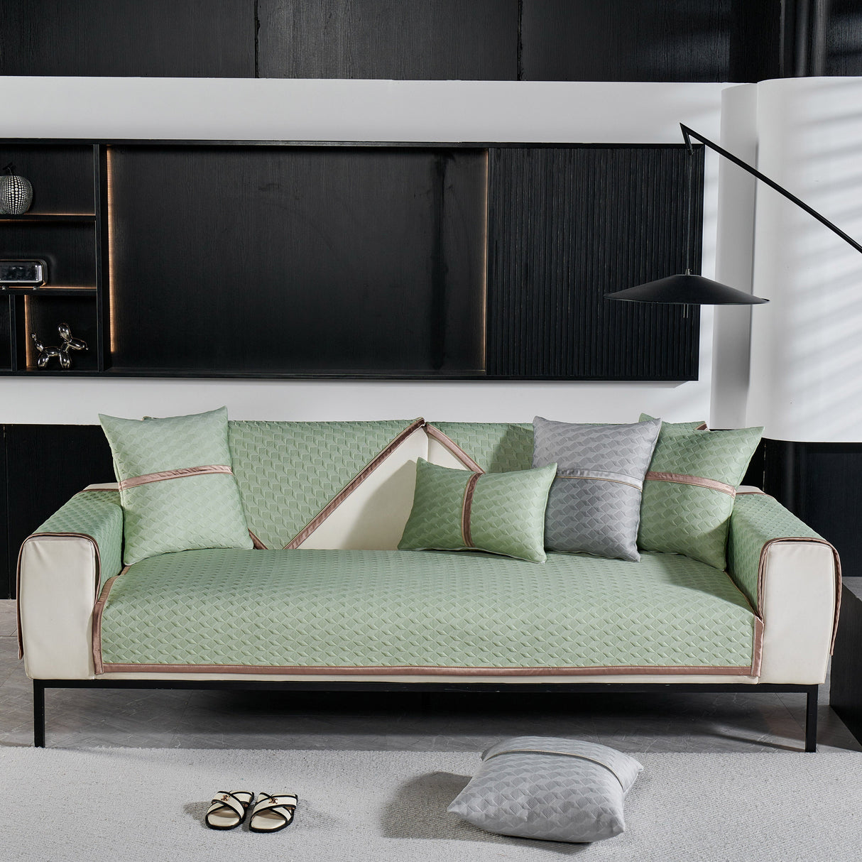 Geometric 3D Sofa Cover, Non-Slip Couch Protector for Seat, Backrest & Armrest