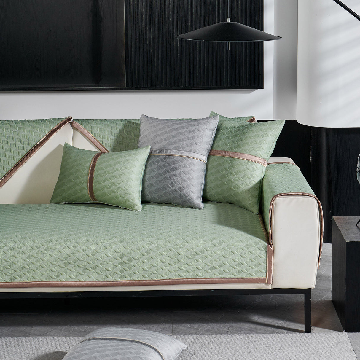 Geometric 3D Sofa Cover, Non-Slip Couch Protector for Seat, Backrest & Armrest