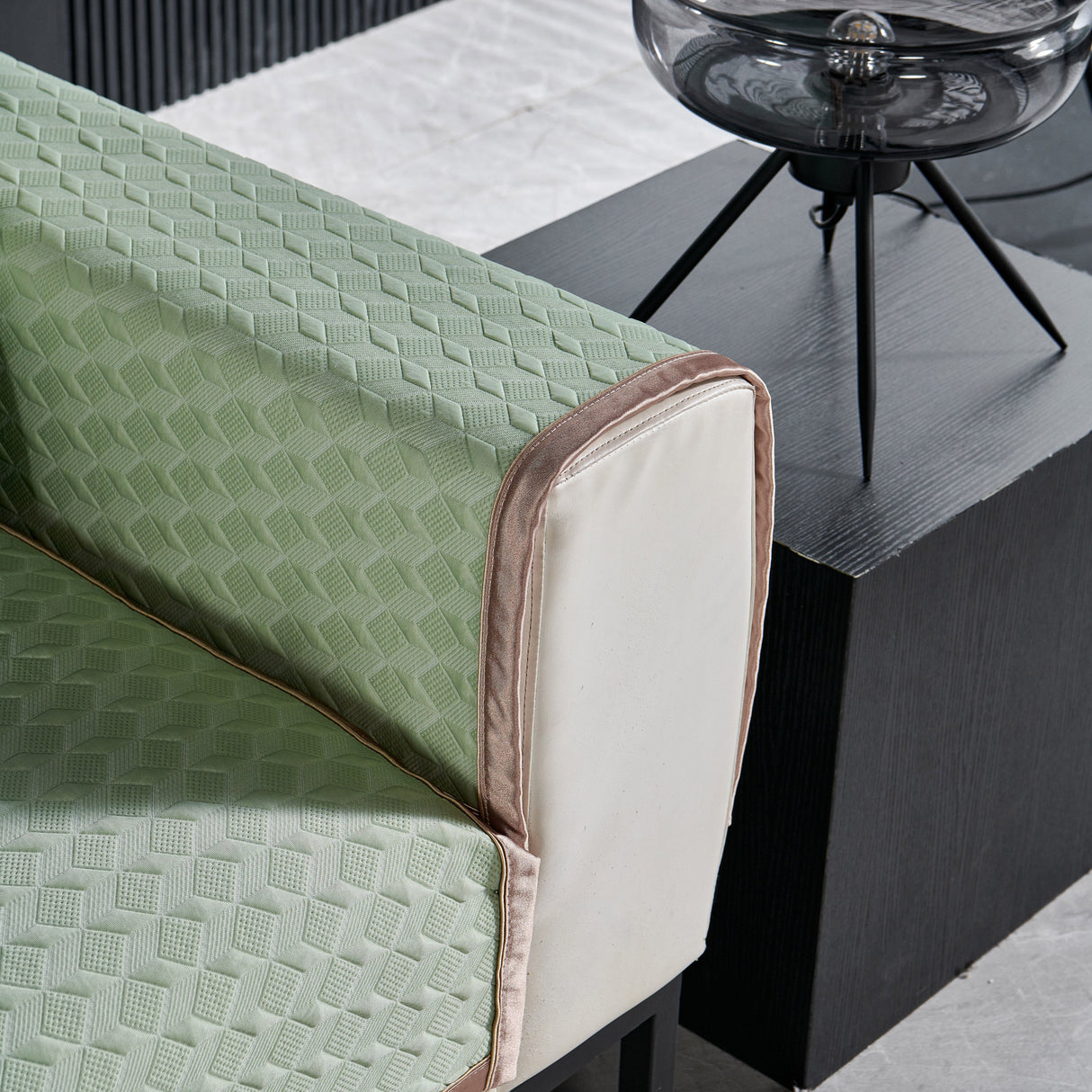 Geometric 3D Sofa Cover, Non-Slip Couch Protector for Seat, Backrest & Armrest