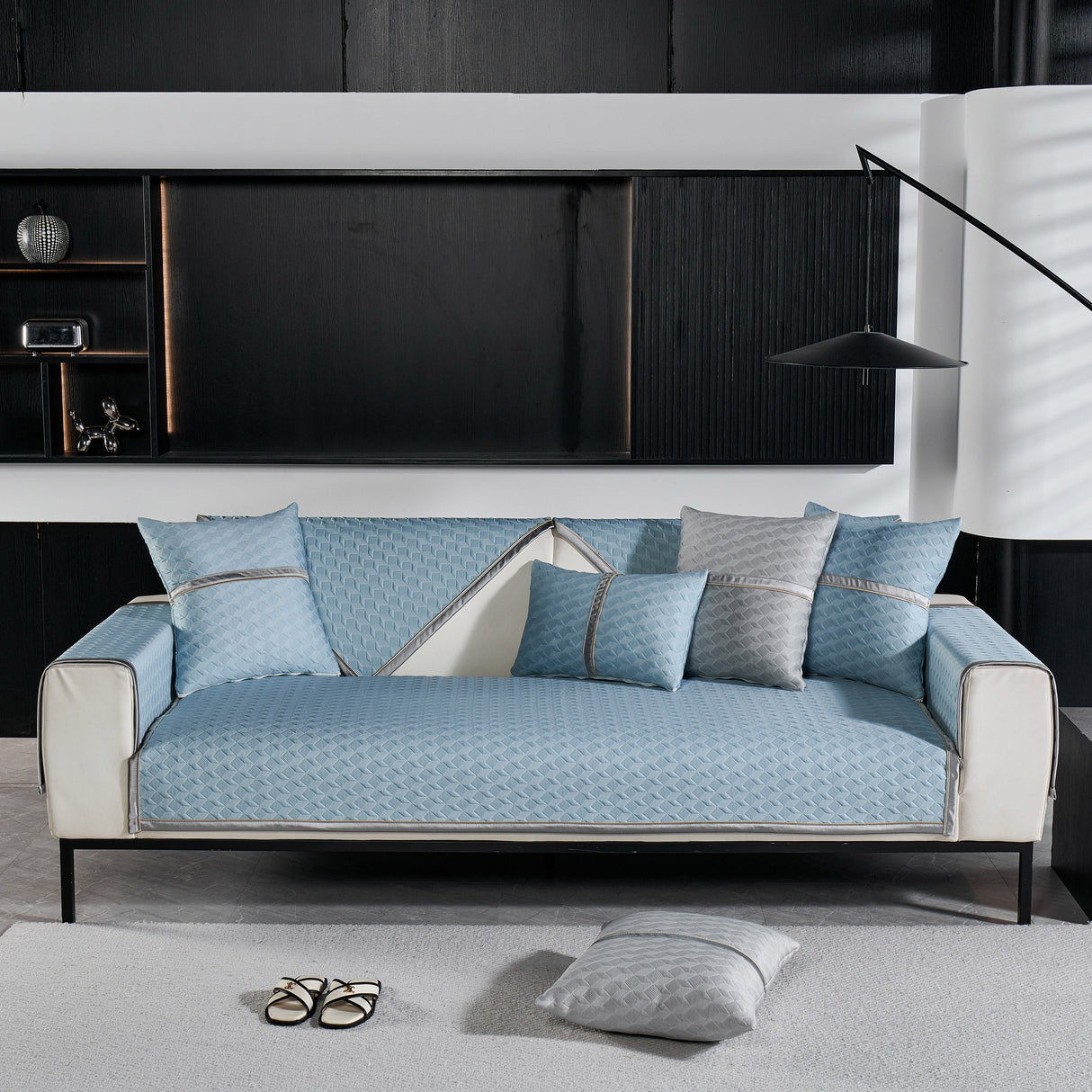 Geometric 3D Sofa Cover, Non-Slip Couch Protector for Seat, Backrest & Armrest