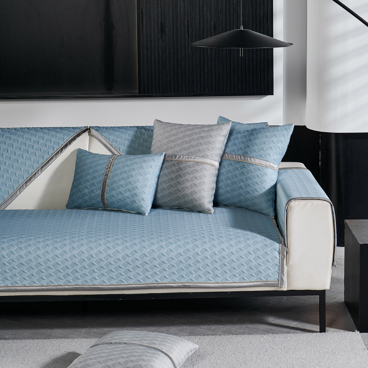 Geometric 3D Sofa Cover, Non-Slip Couch Protector for Seat, Backrest & Armrest