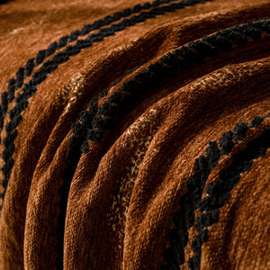 Boho Couch Throw Blanket with Textured Stripes, Sofa Cover for Living Room Decor