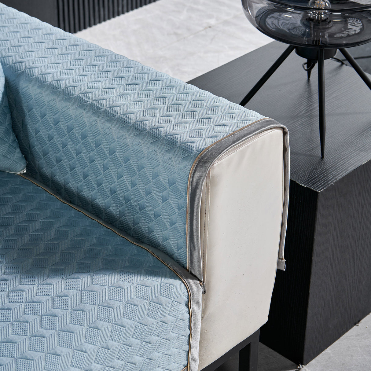 Geometric 3D Sofa Cover, Non-Slip Couch Protector for Seat, Backrest & Armrest