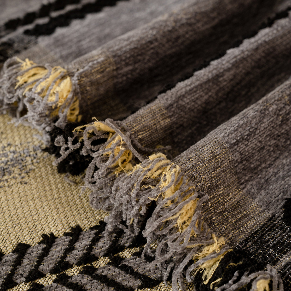 Boho Couch Throw Blanket with Textured Stripes, Sofa Cover for Living Room Decor