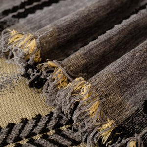 Boho Couch Throw Blanket with Textured Stripes, Sofa Cover for Living Room Decor