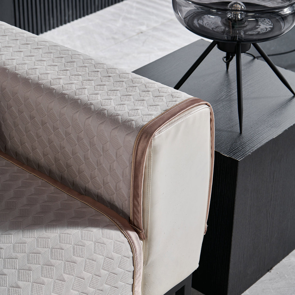 Geometric 3D Sofa Cover, Non-Slip Couch Protector for Seat, Backrest & Armrest