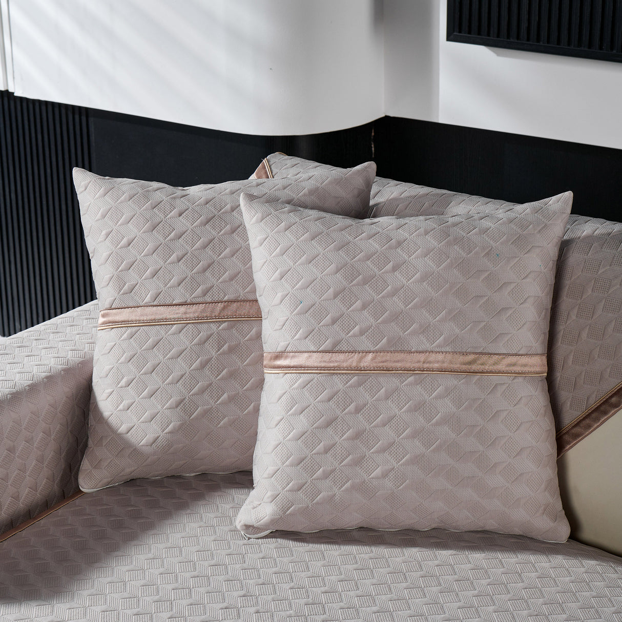 Geometric 3D Sofa Cover, Non-Slip Couch Protector for Seat, Backrest & Armrest