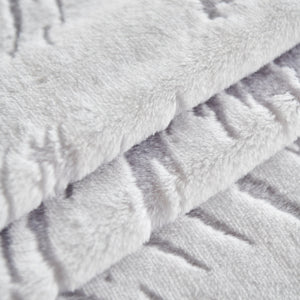 Plush Faux Fur Warm Sofa Cover with Waves Jacquard Textured Throw Blankets for Couch