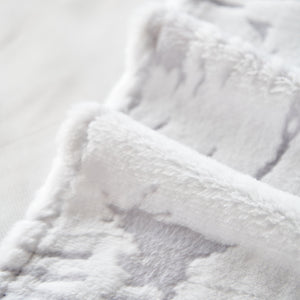 Plush Faux Fur Warm Sofa Cover with Waves Jacquard Textured Throw Blankets for Couch