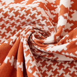 Chenille Houndstooth Couch Cover, Chaise Lounge Blanket Cover, Sectional Couch Scratch Protector