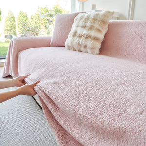 Thick Sherpa Fleece Sofa Protector Cover Stylish Durable Slipcovers for Couches and Chairs