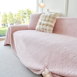 Thick Sherpa Fleece Sofa Protector Cover Stylish Durable Slipcovers for Couches and Chairs