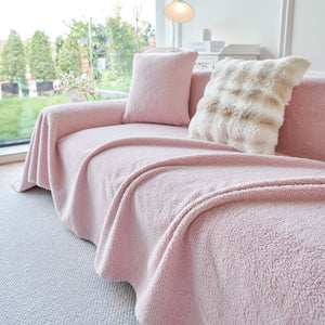 Thick Sherpa Fleece Sofa Protector Cover Stylish Durable Slipcovers for Couches and Chairs