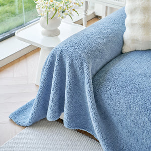 Thick Sherpa Fleece Sofa Protector Cover Stylish Durable Slipcovers for Couches and Chairs