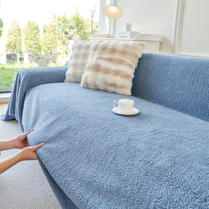 Thick Sherpa Fleece Sofa Protector Cover Stylish Durable Slipcovers for Couches and Chairs