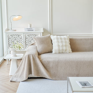 Thick Sherpa Fleece Sofa Protector Cover Stylish Durable Slipcovers for Couches and Chairs