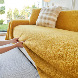 Thick Sherpa Fleece Sofa Protector Cover Stylish Durable Slipcovers for Couches and Chairs