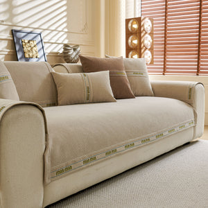 Chenille Sofa Cover Pet Mat, Non-Slip Couch Protector for Sectional & L-Shaped Sofas