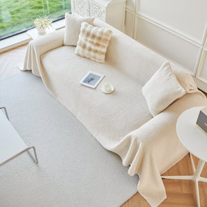 Thick Sherpa Fleece Sofa Protector Cover Stylish Durable Slipcovers for Couches and Chairs