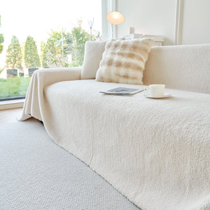 Thick Sherpa Fleece Sofa Protector Cover Stylish Durable Slipcovers for Couches and Chairs