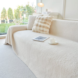 Thick Sherpa Fleece Sofa Protector Cover Stylish Durable Slipcovers for Couches and Chairs