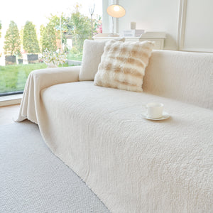 Thick Sherpa Fleece Sofa Protector Cover Stylish Durable Slipcovers for Couches and Chairs