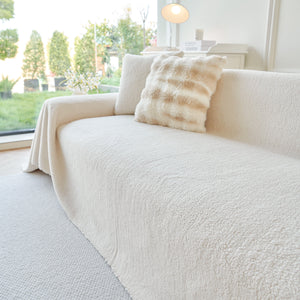 Thick Sherpa Fleece Sofa Protector Cover Stylish Durable Slipcovers for Couches and Chairs