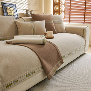 Chenille Sofa Cover Pet Mat, Non-Slip Couch Protector for Sectional & L-Shaped Sofas