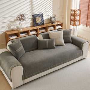 Chenille Sofa Cover Pet Mat, Non-Slip Couch Protector for Sectional & L-Shaped Sofas