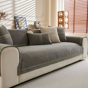 Chenille Sofa Cover Pet Mat, Non-Slip Couch Protector for Sectional & L-Shaped Sofas