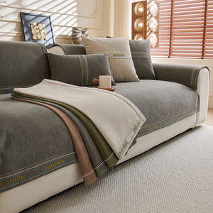 Chenille Sofa Cover Pet Mat, Non-Slip Couch Protector for Sectional & L-Shaped Sofas