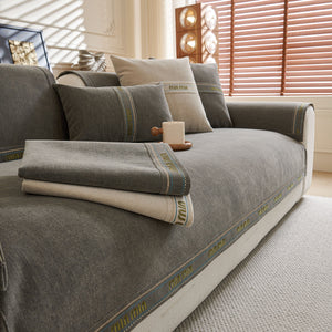 Chenille Sofa Cover Pet Mat, Non-Slip Couch Protector for Sectional & L-Shaped Sofas