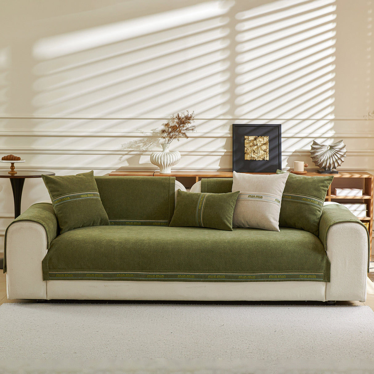 Chenille Sofa Cover Pet Mat, Non-Slip Couch Protector for Sectional & L-Shaped Sofas