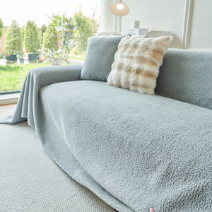 Thick Sherpa Fleece Sofa Protector Cover Stylish Durable Slipcovers for Couches and Chairs
