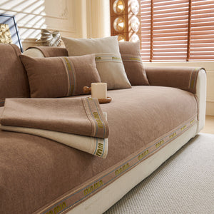 Chenille Sofa Cover Pet Mat, Non-Slip Couch Protector for Sectional & L-Shaped Sofas