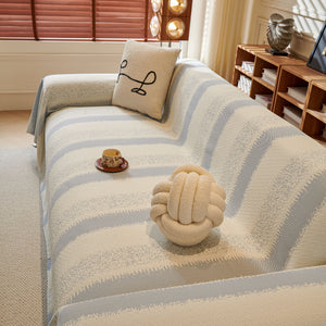 Modern Striped Couch Protector Blanket, Furniture Slipcover for L Shaped Sectionals