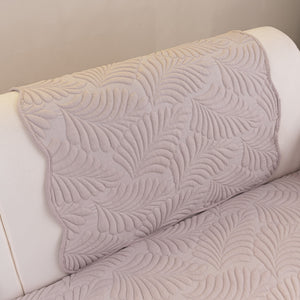 Sofa Cover for Leather & Fabric Couches, 3D Leaf Embossed Quilted Furniture Covers