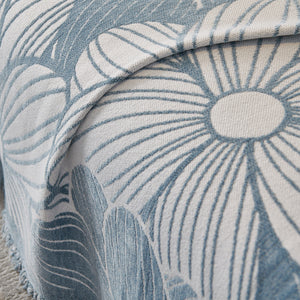 Chenille Jacquard Sofa Throw Cover with Tassels, All-Season Furniture Protector for Home and Office