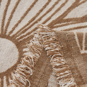 Chenille Jacquard Sofa Throw Cover with Tassels, All-Season Furniture Protector for Home and Office