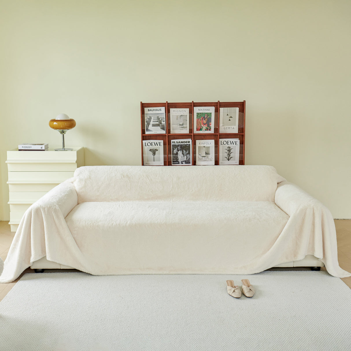 Faux Fur Smooth Plush Comfy Couch Covers, Soft Thicked Durable Blankets and Throws for Sofas