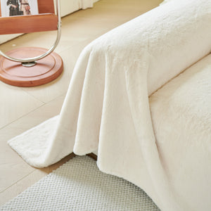 Faux Fur Smooth Plush Comfy Couch Covers, Soft Thicked Durable Blankets and Throws for Sofas