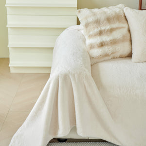 Faux Fur Smooth Plush Comfy Couch Covers, Soft Thicked Durable Blankets and Throws for Sofas