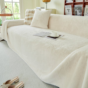 Faux Fur Smooth Plush Comfy Couch Covers, Soft Thicked Durable Blankets and Throws for Sofas