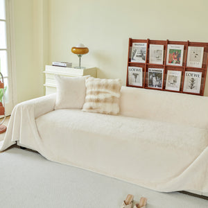 Faux Fur Smooth Plush Comfy Couch Covers, Soft Thicked Durable Blankets and Throws for Sofas