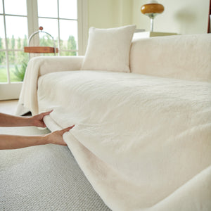 Faux Fur Smooth Plush Comfy Couch Covers, Soft Thicked Durable Blankets and Throws for Sofas