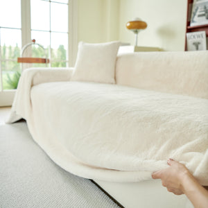 Faux Fur Smooth Plush Comfy Couch Covers, Soft Thicked Durable Blankets and Throws for Sofas