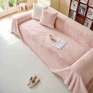 Faux Fur Smooth Plush Comfy Couch Covers, Soft Thicked Durable Blankets and Throws for Sofas
