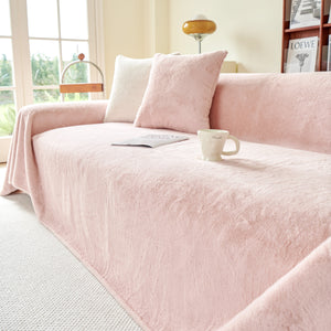 Faux Fur Smooth Plush Comfy Couch Covers, Soft Thicked Durable Blankets and Throws for Sofas