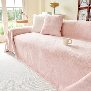 Faux Fur Smooth Plush Comfy Couch Covers, Soft Thicked Durable Blankets and Throws for Sofas